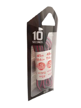 10 Seconds ® Athletic Oval Laces | Grey/Neon Fuchsia Piping