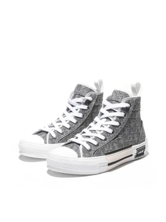 B23 Oblique Jacquard High Top Sneakers Ruthenium