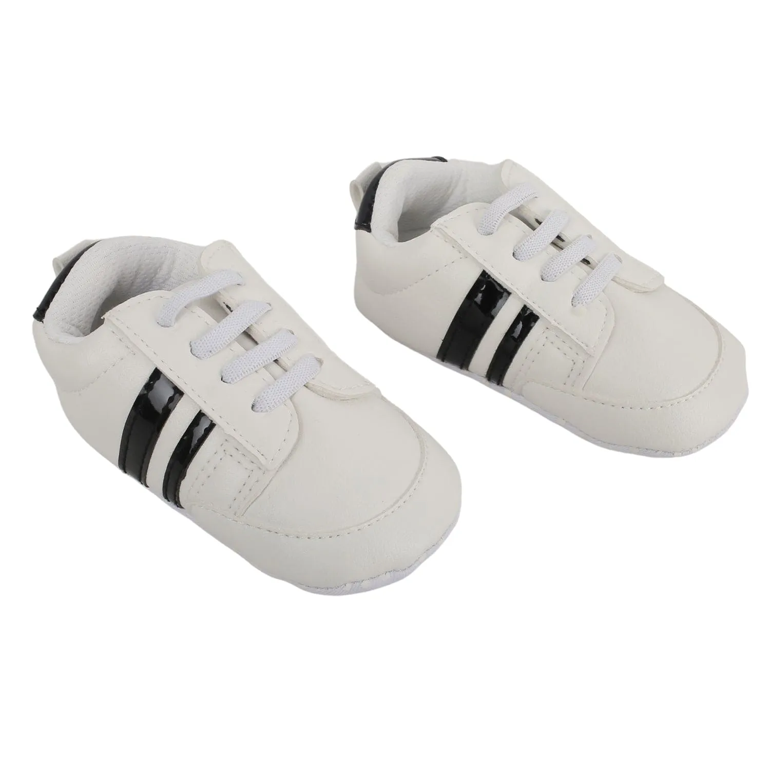 Baby Moo Black Stripes On White Sneakers