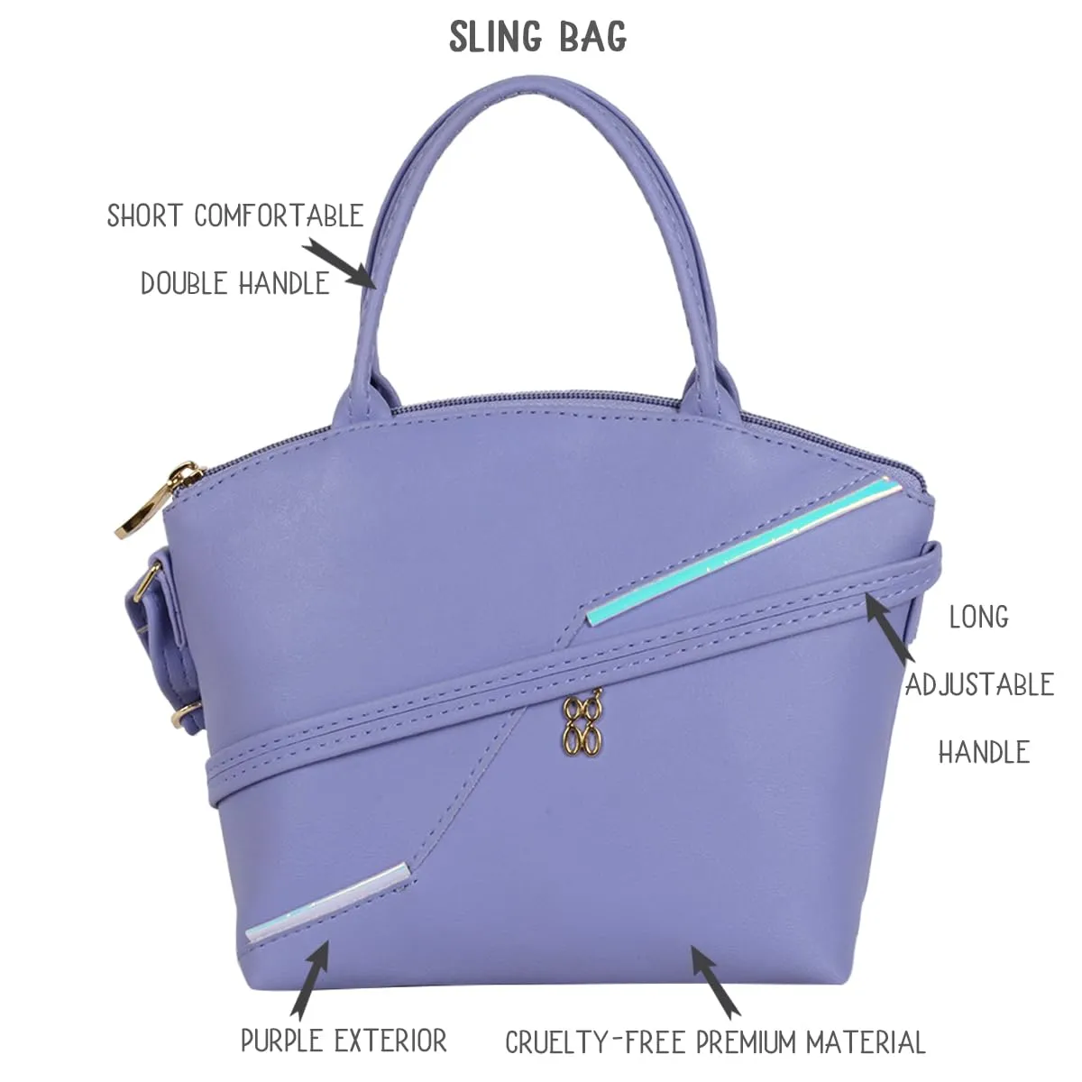 Baggit By GG Women's Sling Bag - Extra Small (Digital Lavender)