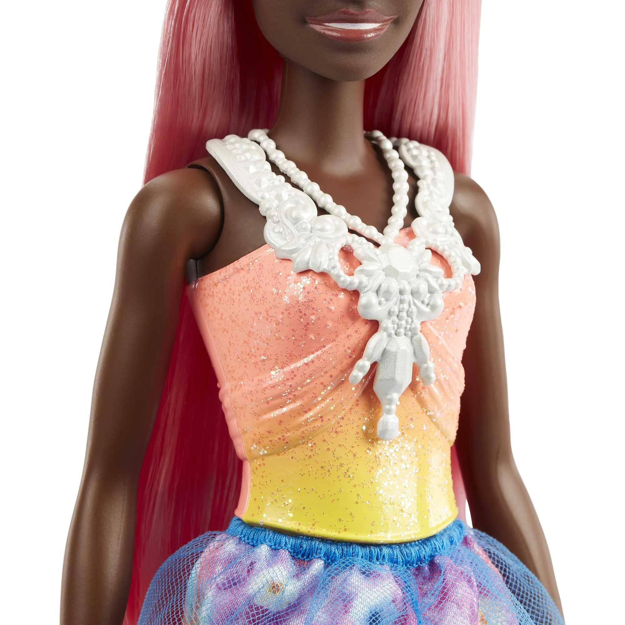 Barbie Dreamtopia Royal Doll With Light-Pink Hair Wearing Removable Skirt, Shoes & Headband