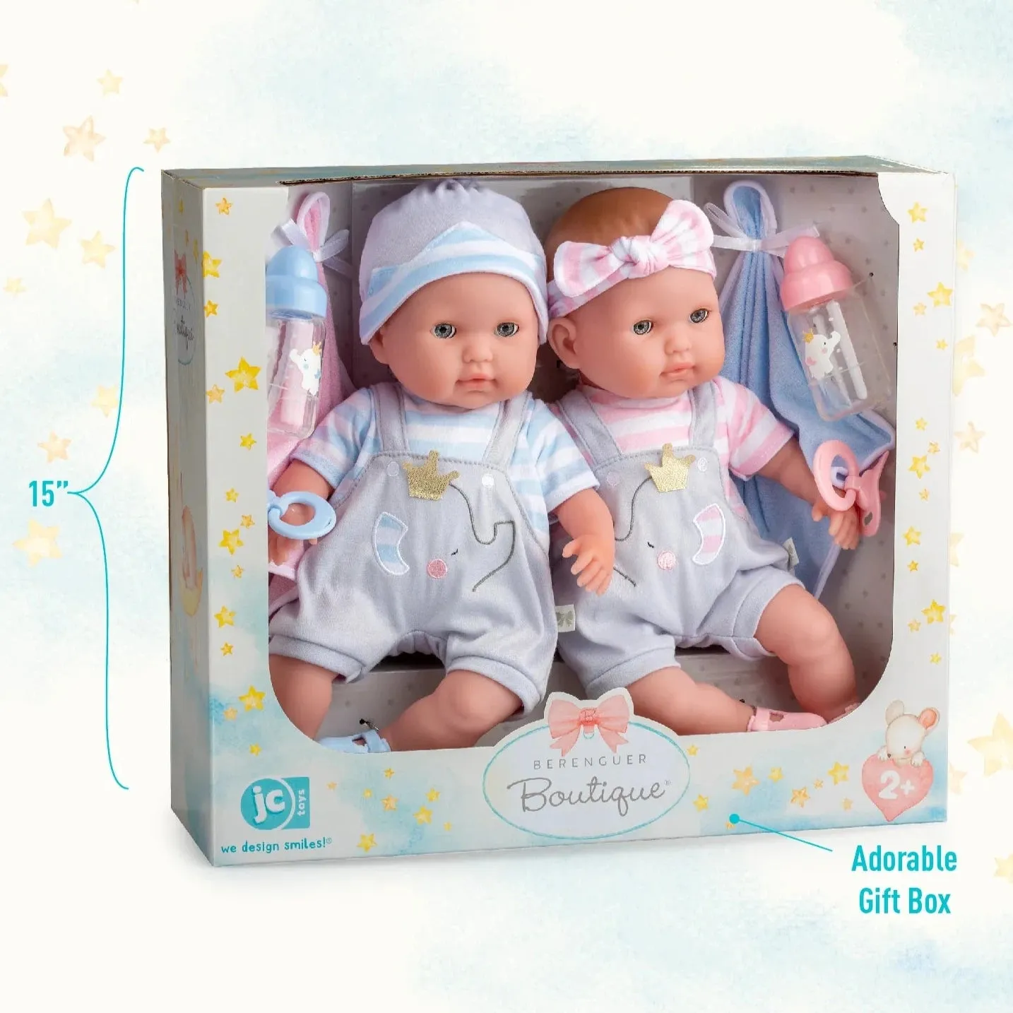 Berenguer Boutique Baby Doll Twins Gift Set