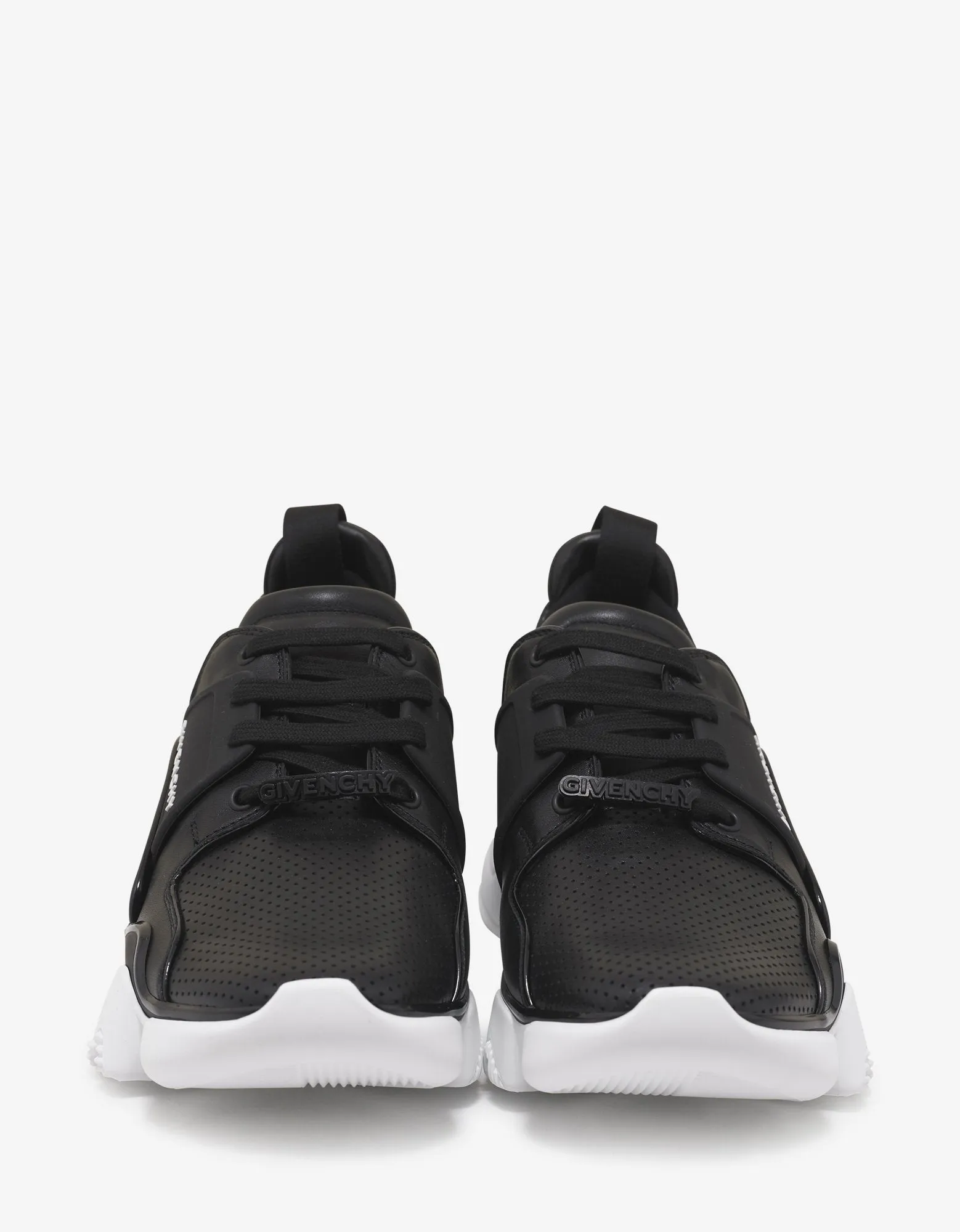 Black Leather Jaw Trainers