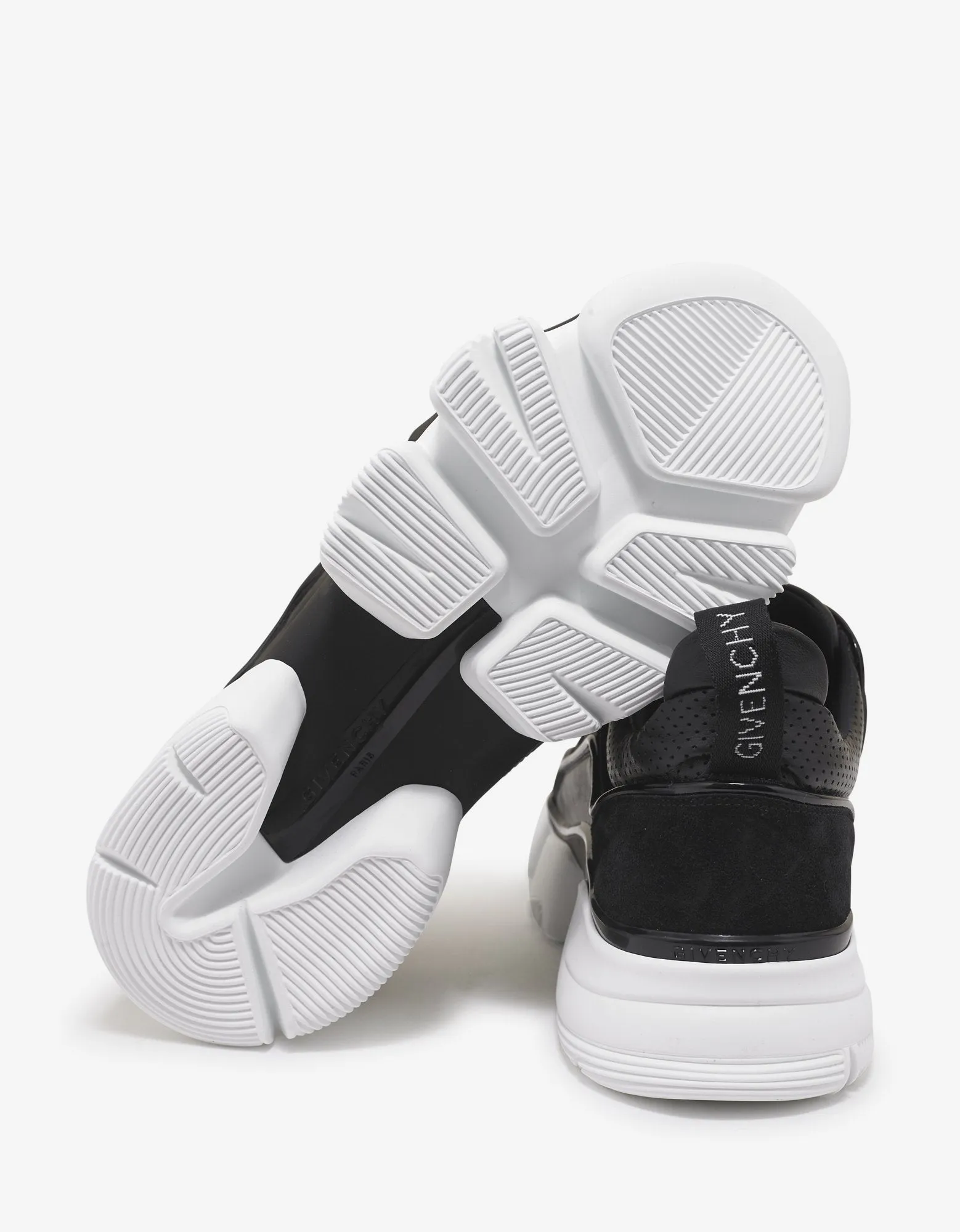 Black Leather Jaw Trainers