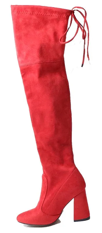 Boricua Thigh High Flock Leather Boots