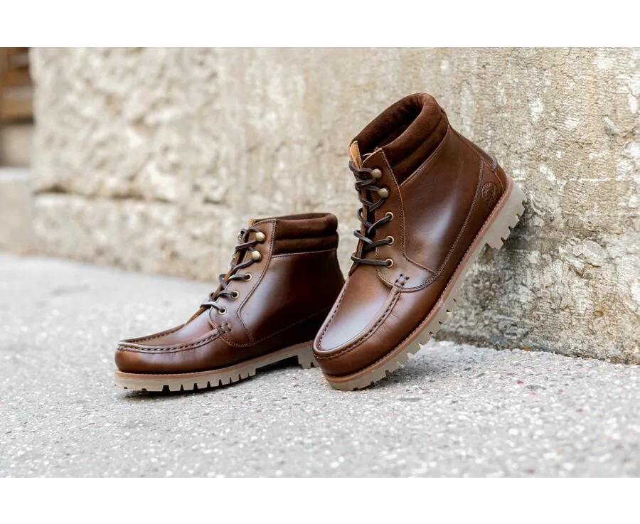 Chocolate lace-up Outdoor Boots  - SHENLEY GOMME