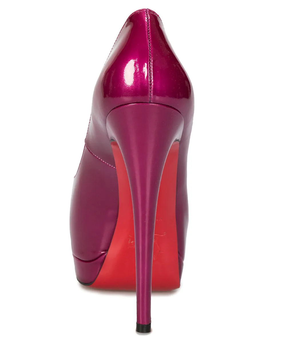 Christian Louboutin Palais Royal Magenta Patent Leather 120mm Platform Pump