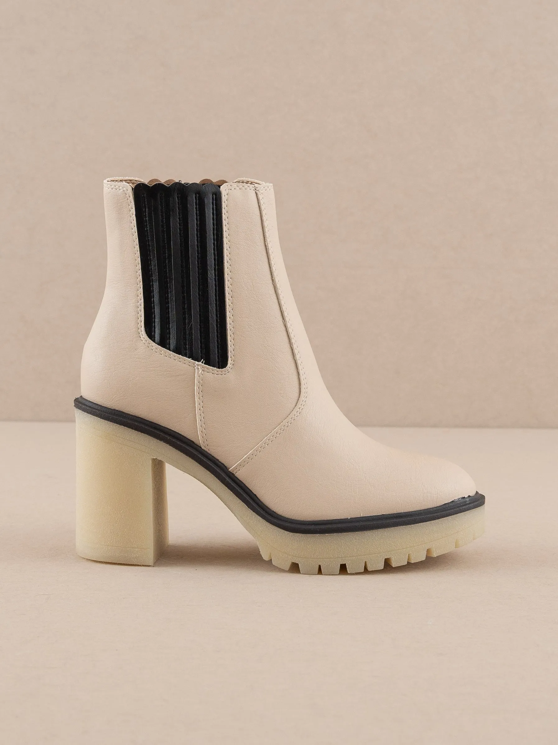 Chunky Sole Chelsea Ankle Boots