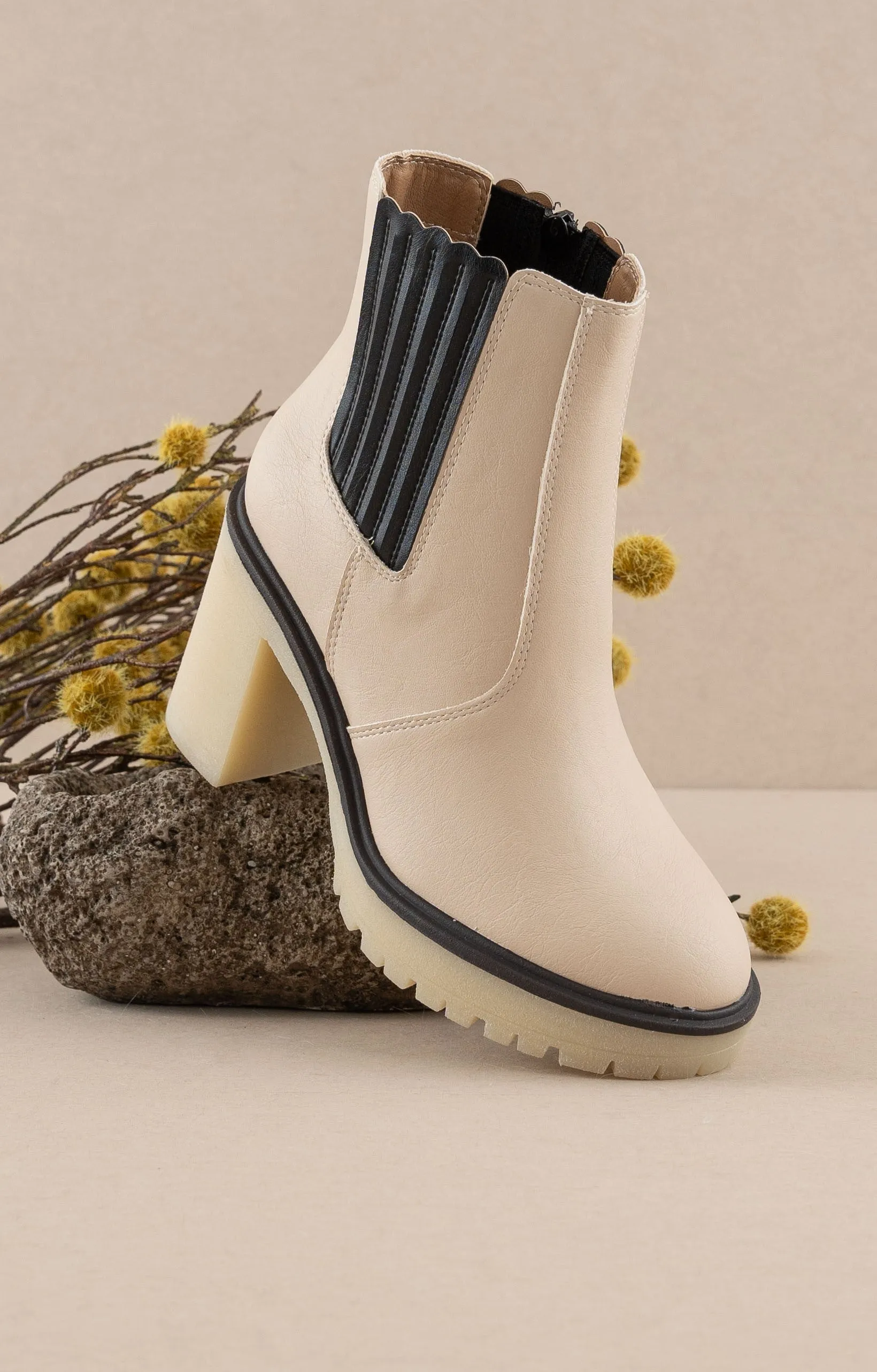 Chunky Sole Chelsea Ankle Boots