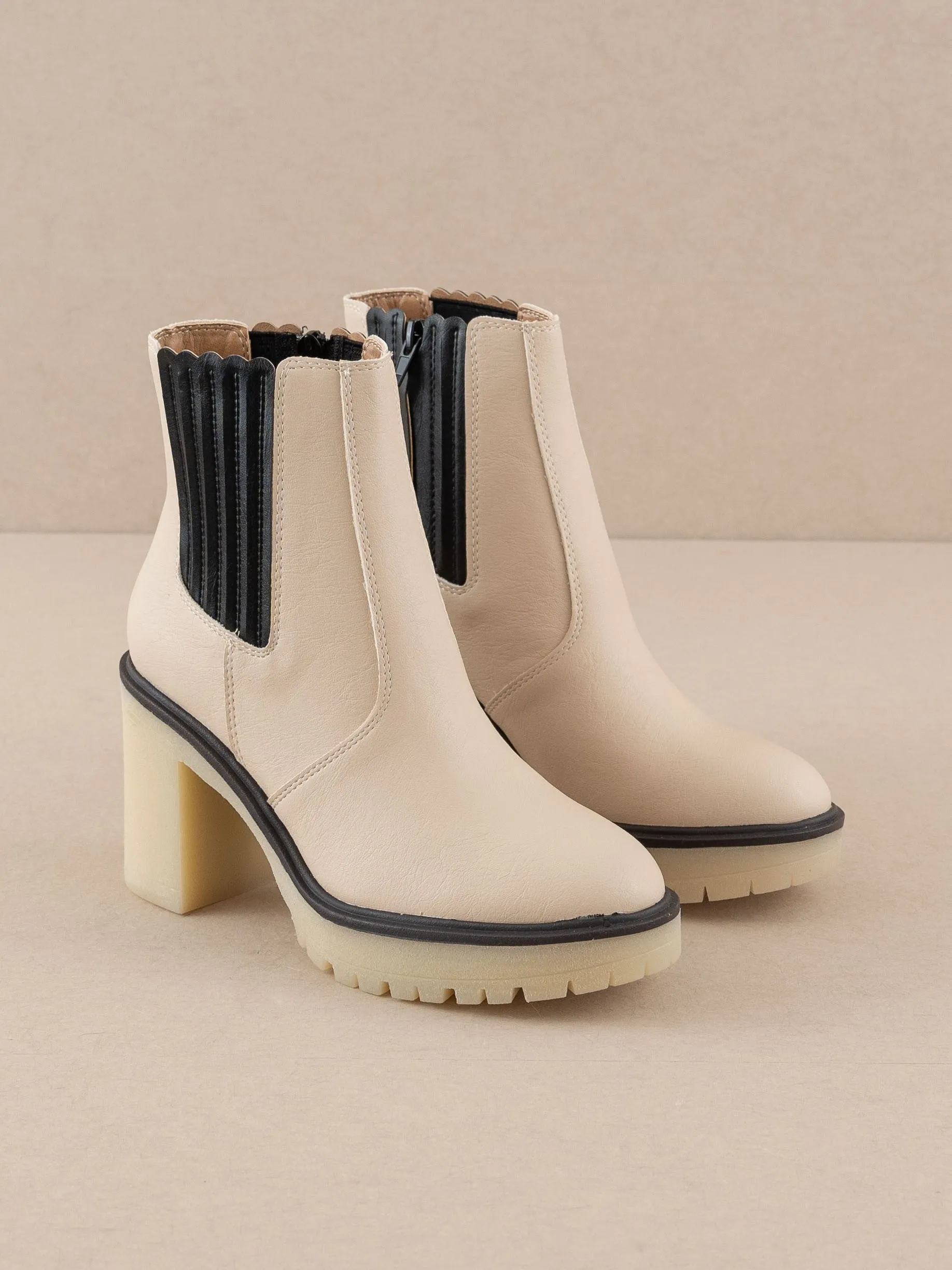 Chunky Sole Chelsea Ankle Boots