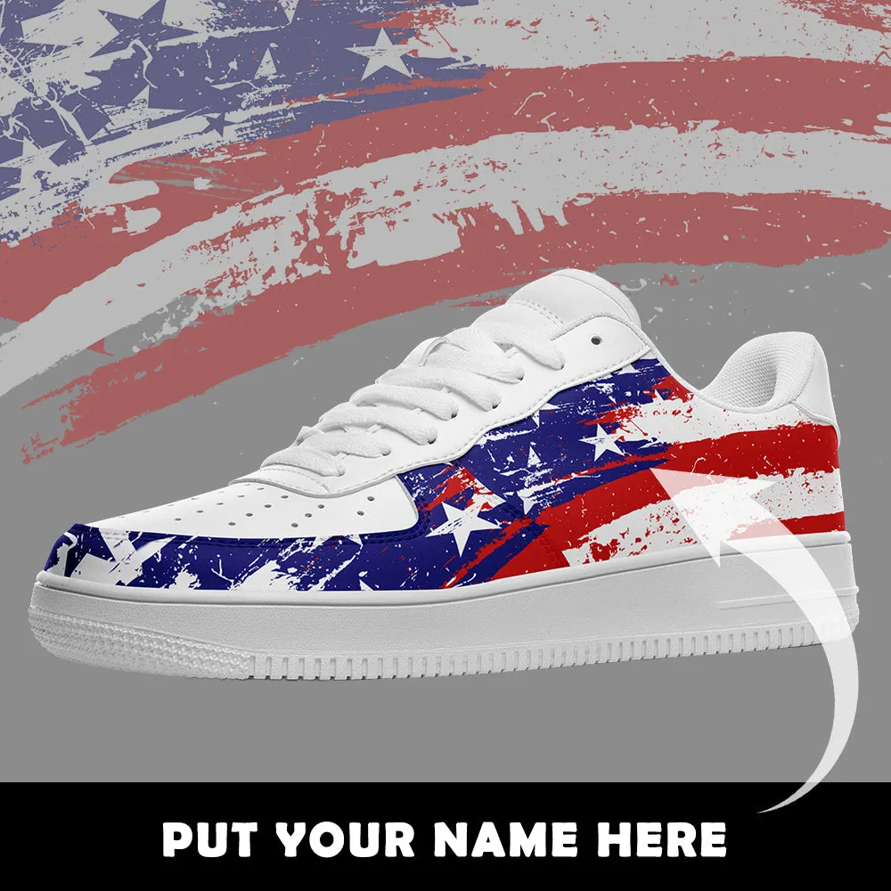 Company gift ideas for customers, Personalized Business Gifts & Corporate Gifts AF1-B05603 Custom AF1 American Flag, USA Flag Sneakers AF1, Shoes, Printed Shoes