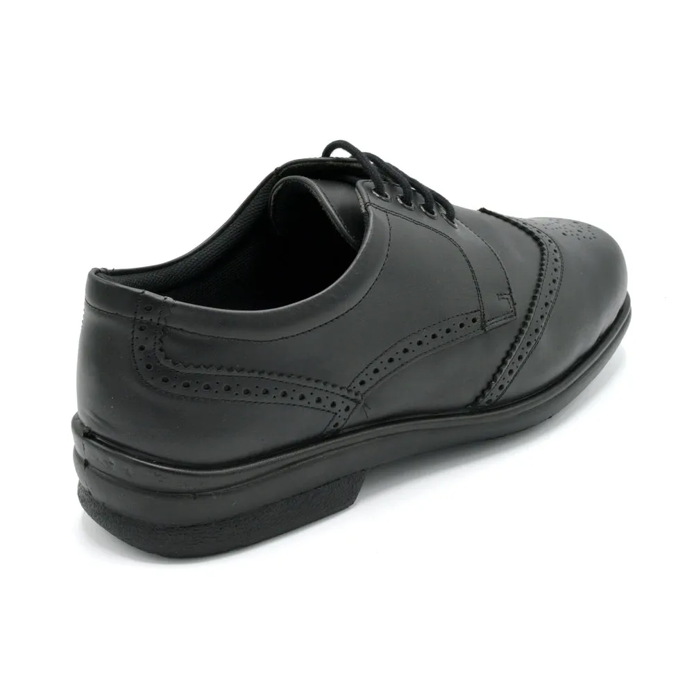 Cosyfeet Darby - Mens Wide Fit Brogue Lace Up - 6E Fitting - Black