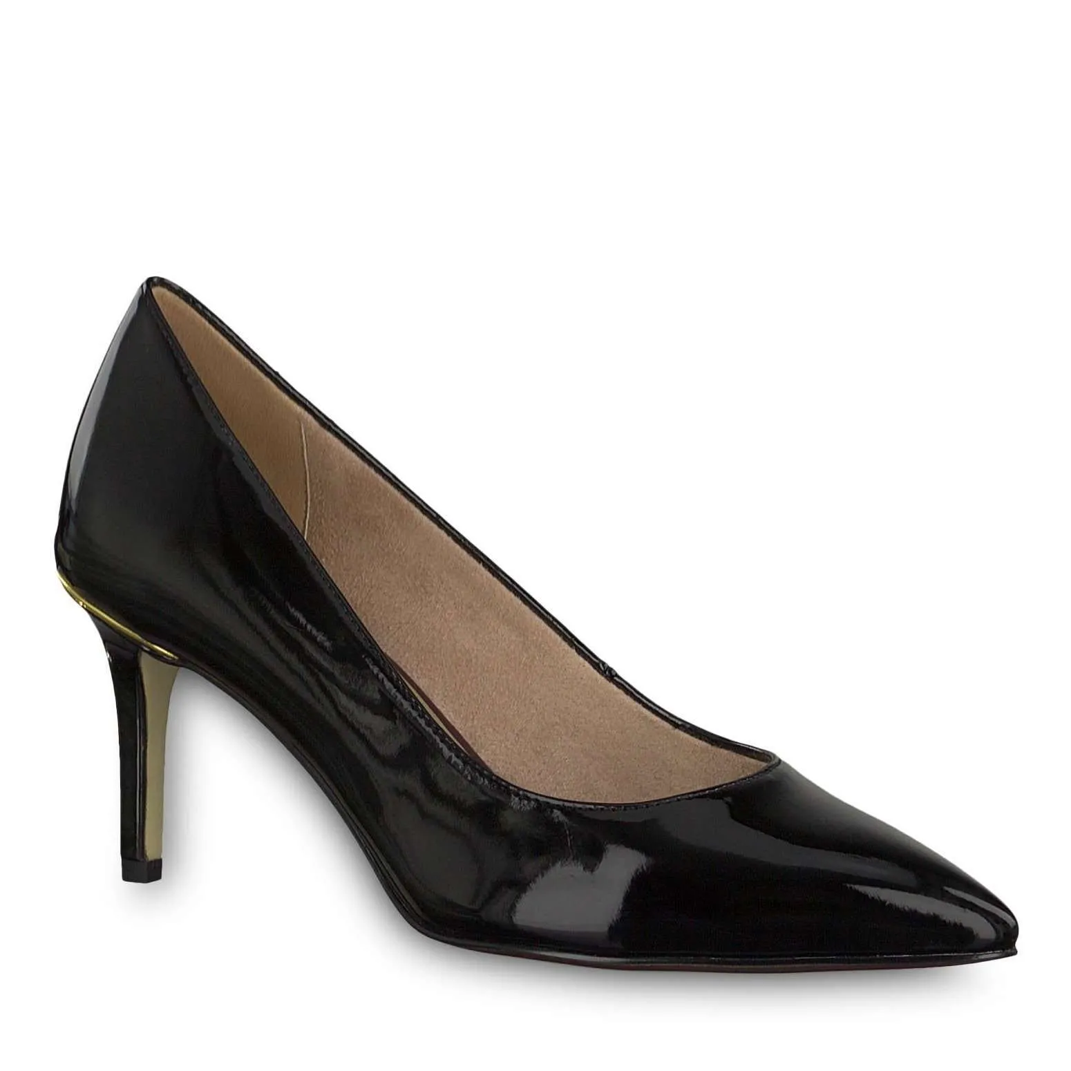 Court Shoe Pointed Toe Tamaris Black Patent