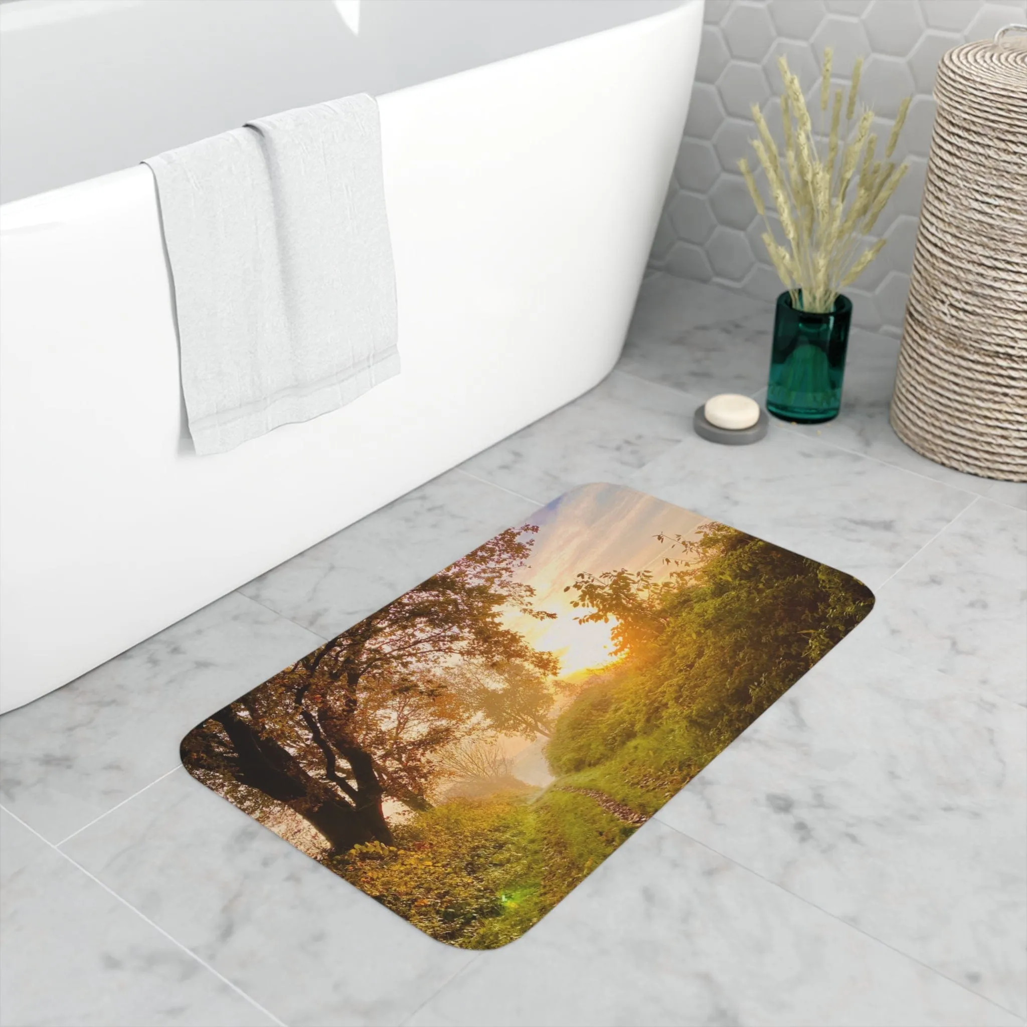 Dirt Road to Sunrise - Memory Foam Bath Mat