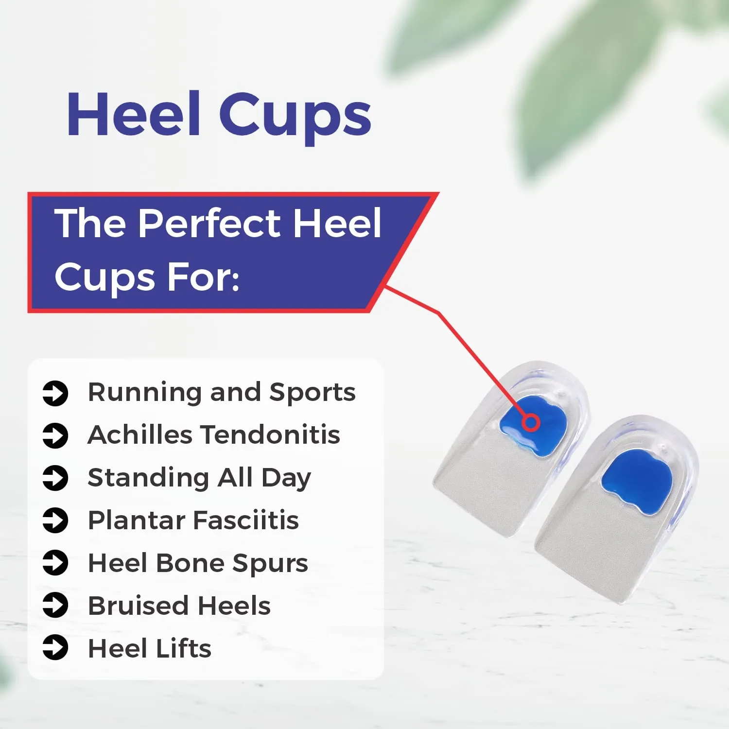 Dr Foot Gel Heel Cups Pair | Foot Comfort Support Protectors | For Bone Spurs Pain Relief Protectors Of Your Sore | Massaging & Shock Absorbing Gel | For Men - 1 Pair (Pack of 10)