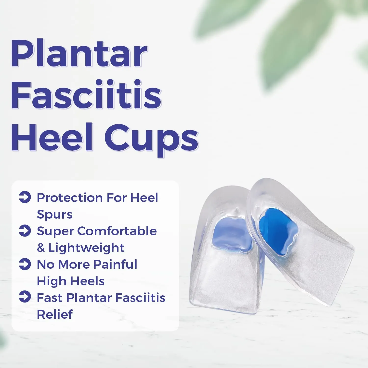 Dr Foot Gel Heel Cups Pair | Foot Comfort Support Protectors | For Bone Spurs Pain Relief Protectors Of Your Sore | Massaging & Shock Absorbing Gel | For Men - 1 Pair