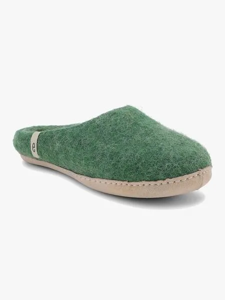 Egos Copenhagen Natural Wool Fair Trade Slippers Green