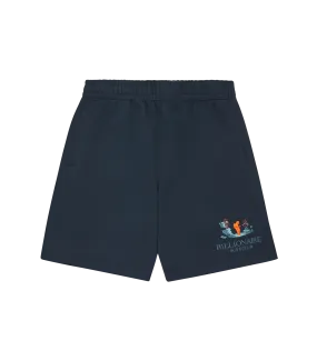 EMBROIDERED HIKING LOGO SWEATSHORTS - NAVY