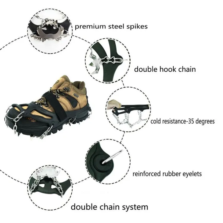 F26-2 26 Teeth Snow Mountain Non-slip Shoes Cover 201 Stainless Steel Ice Claws, Size: M Orange