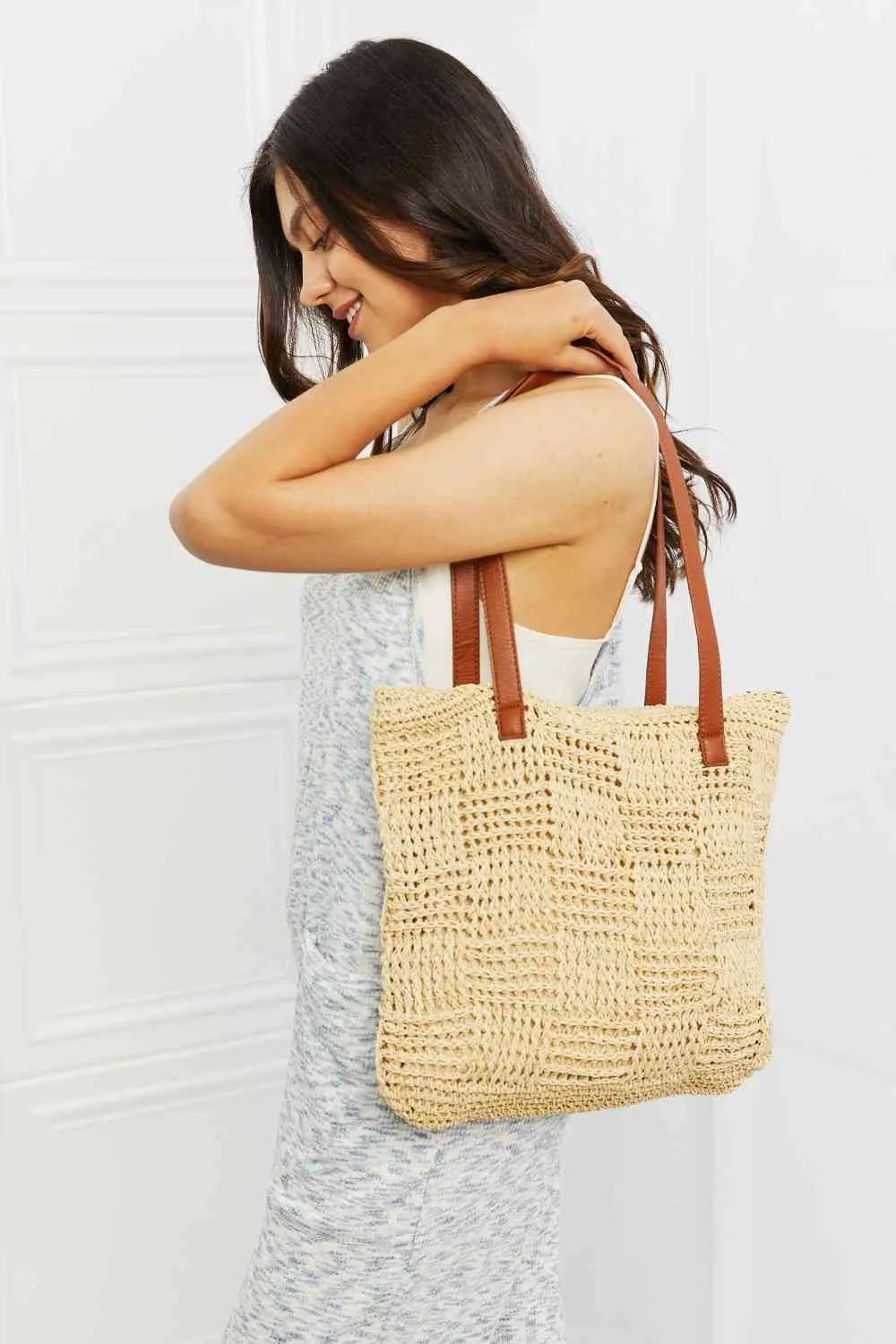 Fame Picnic Date Straw Tote Bag