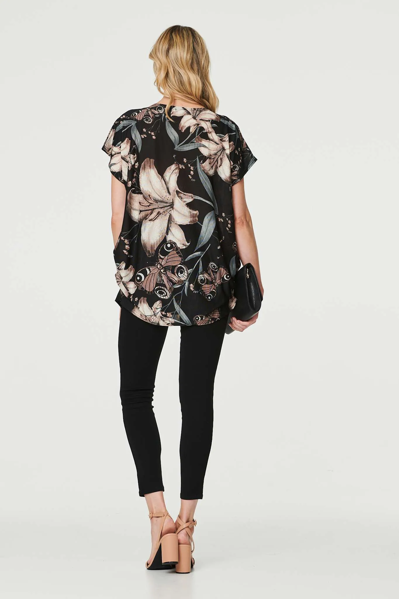 Floral Butterfly Print T-Shirt