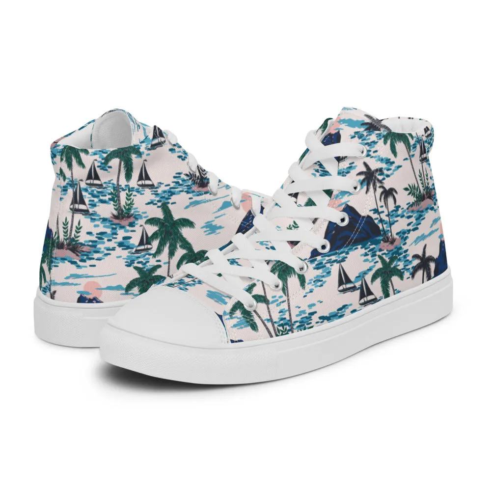 Florida Man Pattern Men’s High Top Canvas Shoes