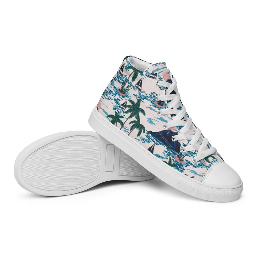 Florida Man Pattern Men’s High Top Canvas Shoes