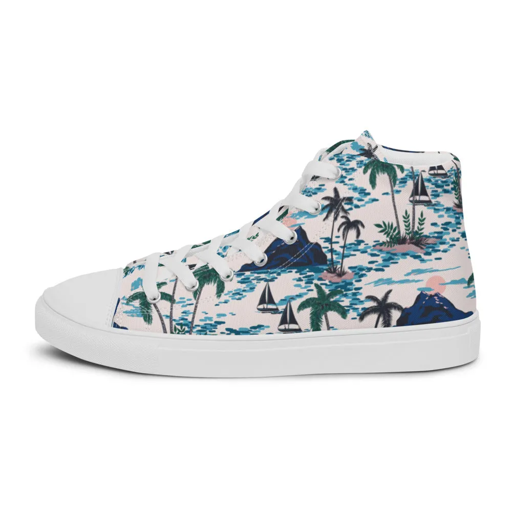 Florida Man Pattern Men’s High Top Canvas Shoes