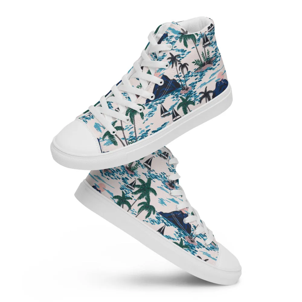 Florida Man Pattern Men’s High Top Canvas Shoes