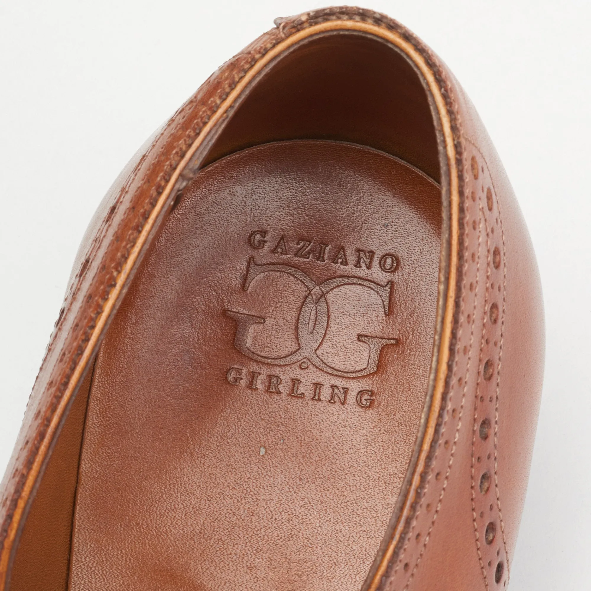 GAZIANO & GIRLING "Woburn" Cognac Derby Dress Shoes UK 7E US 7.5 Last DG70