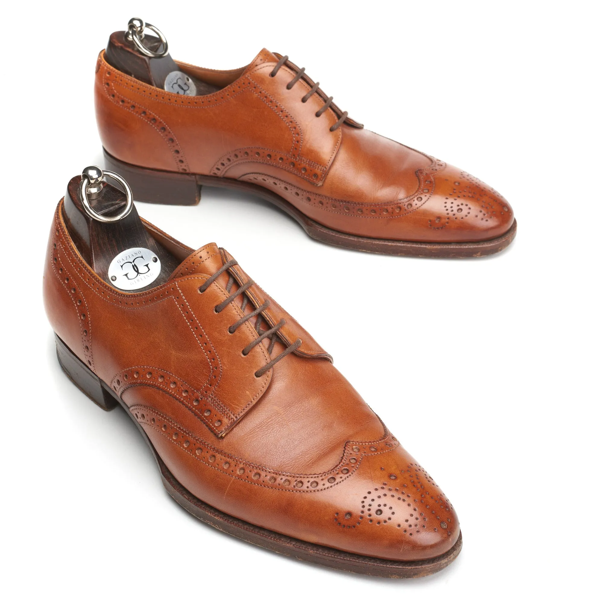 GAZIANO & GIRLING "Woburn" Cognac Derby Dress Shoes UK 7E US 7.5 Last DG70