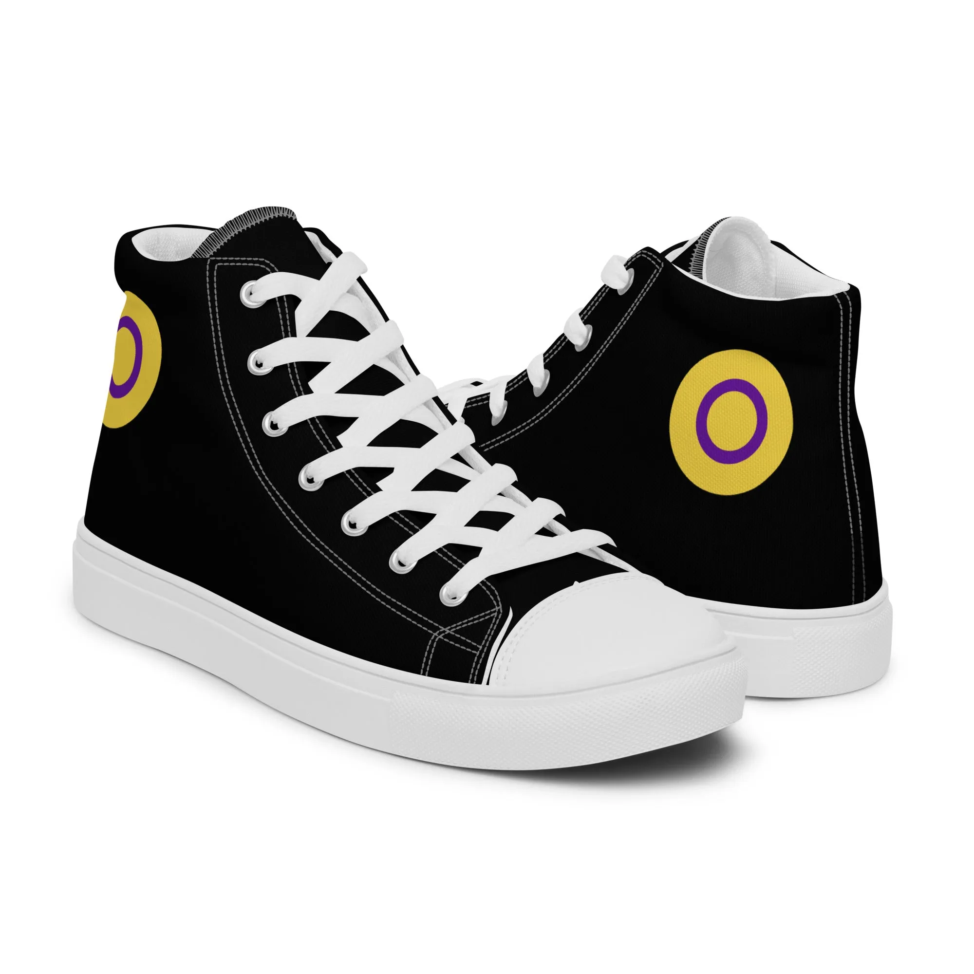 Intersex Pride Men’s High Top Canvas Athletic Shoes