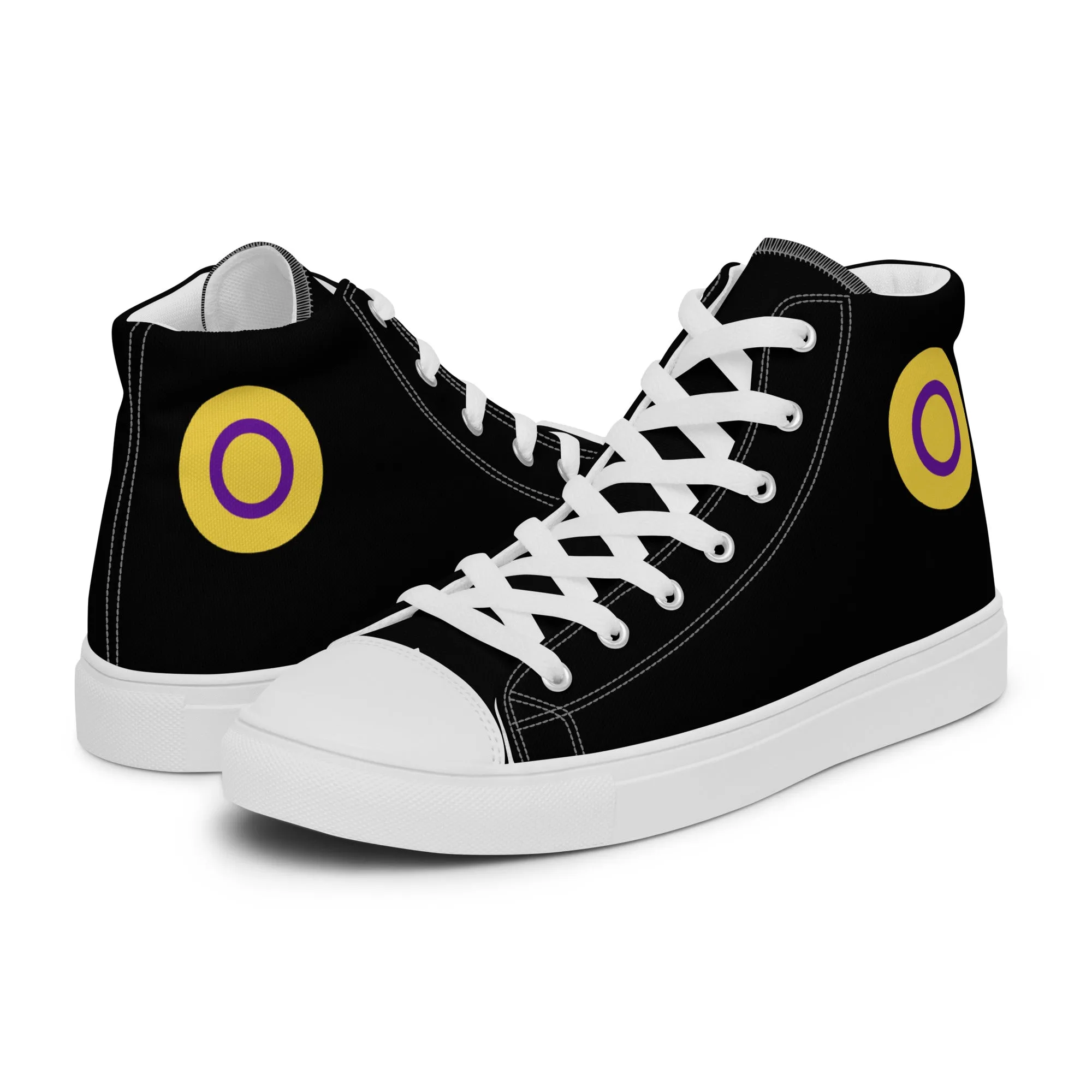 Intersex Pride Men’s High Top Canvas Athletic Shoes