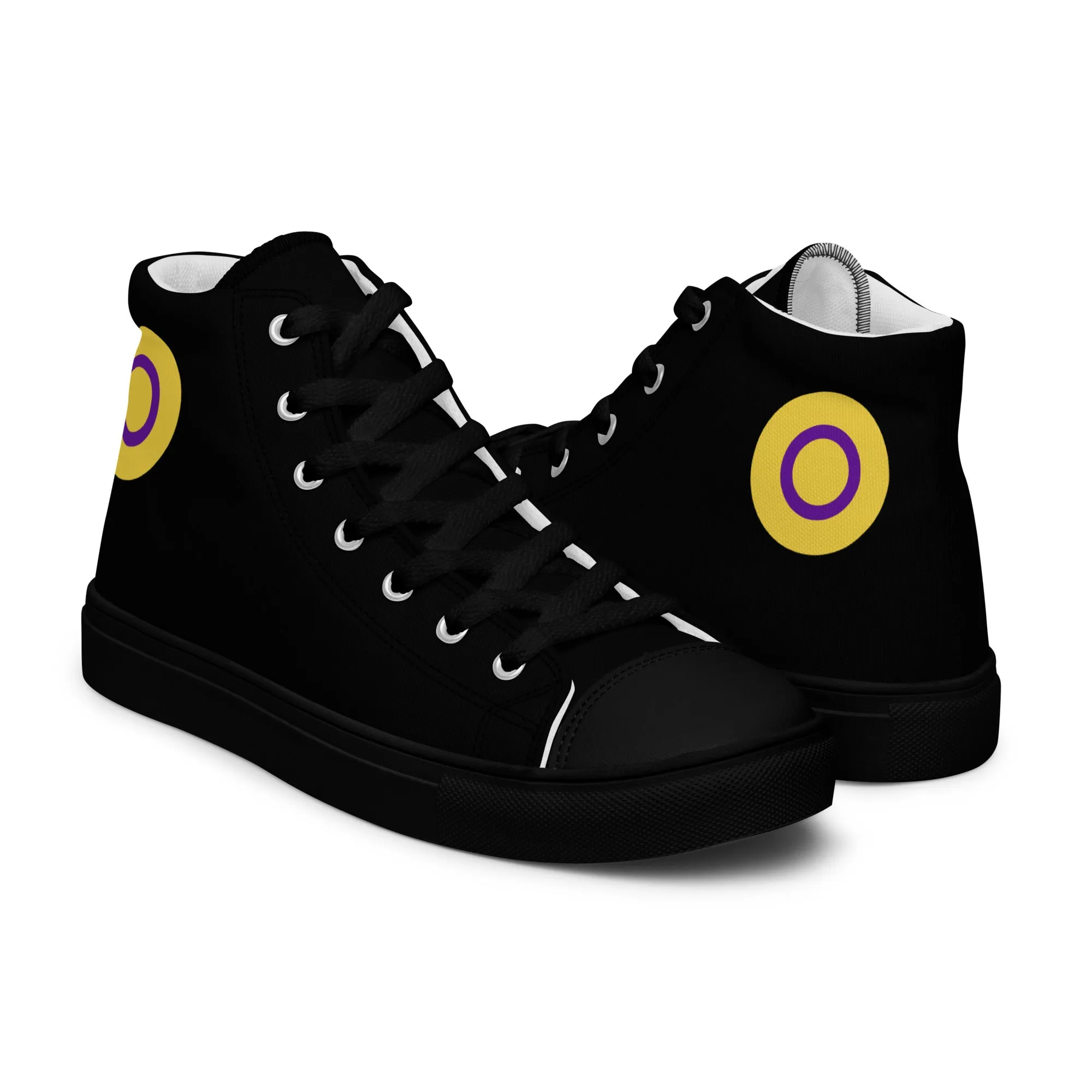 Intersex Pride Men’s High Top Canvas Athletic Shoes