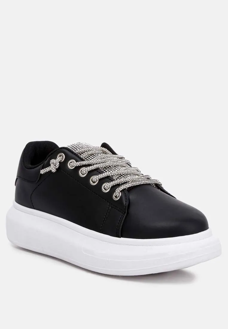 Jaxen Rhinestones Lace Up Sneakers