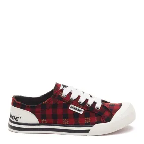 Jazzin Red Dublin Check Trainers