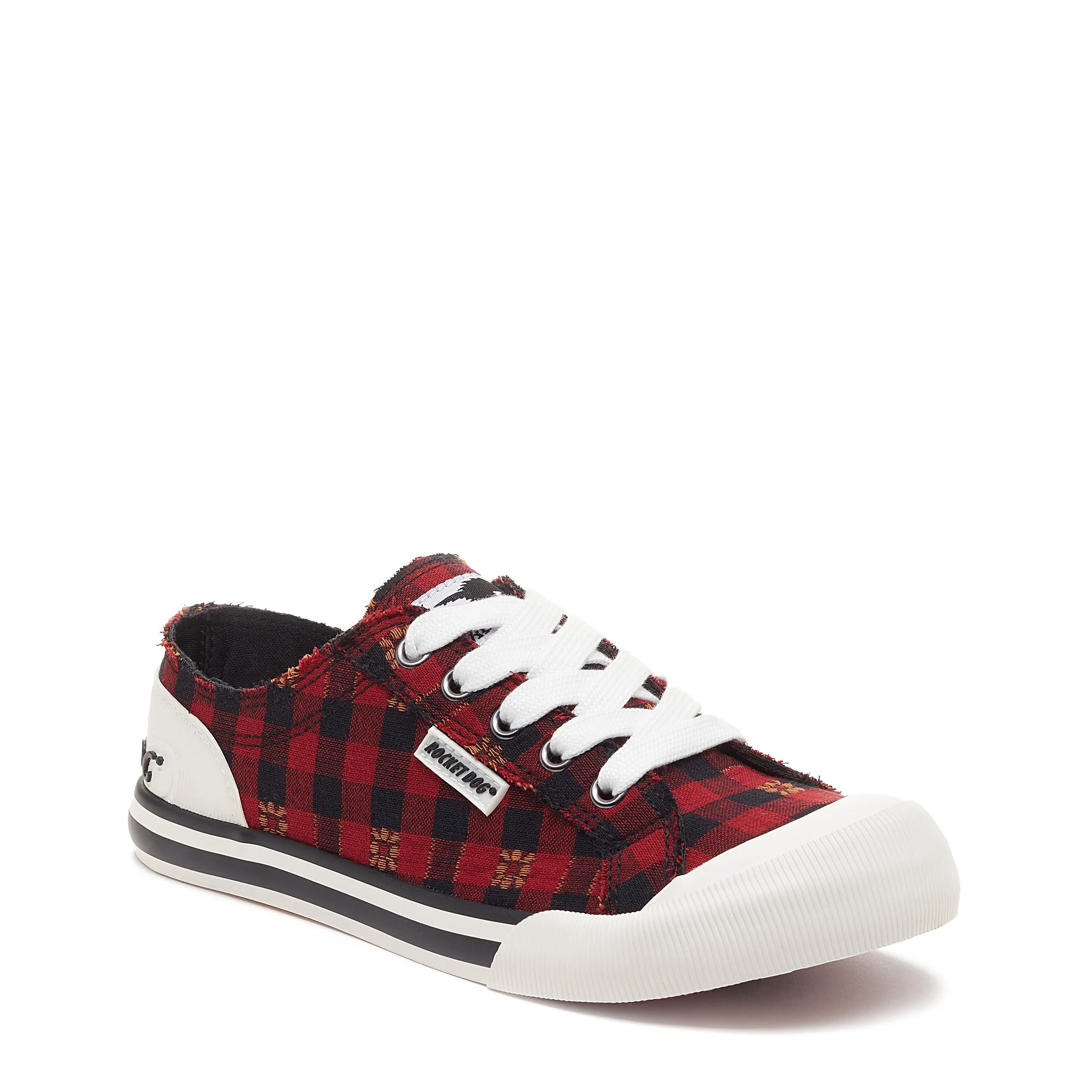 Jazzin Red Dublin Check Trainers