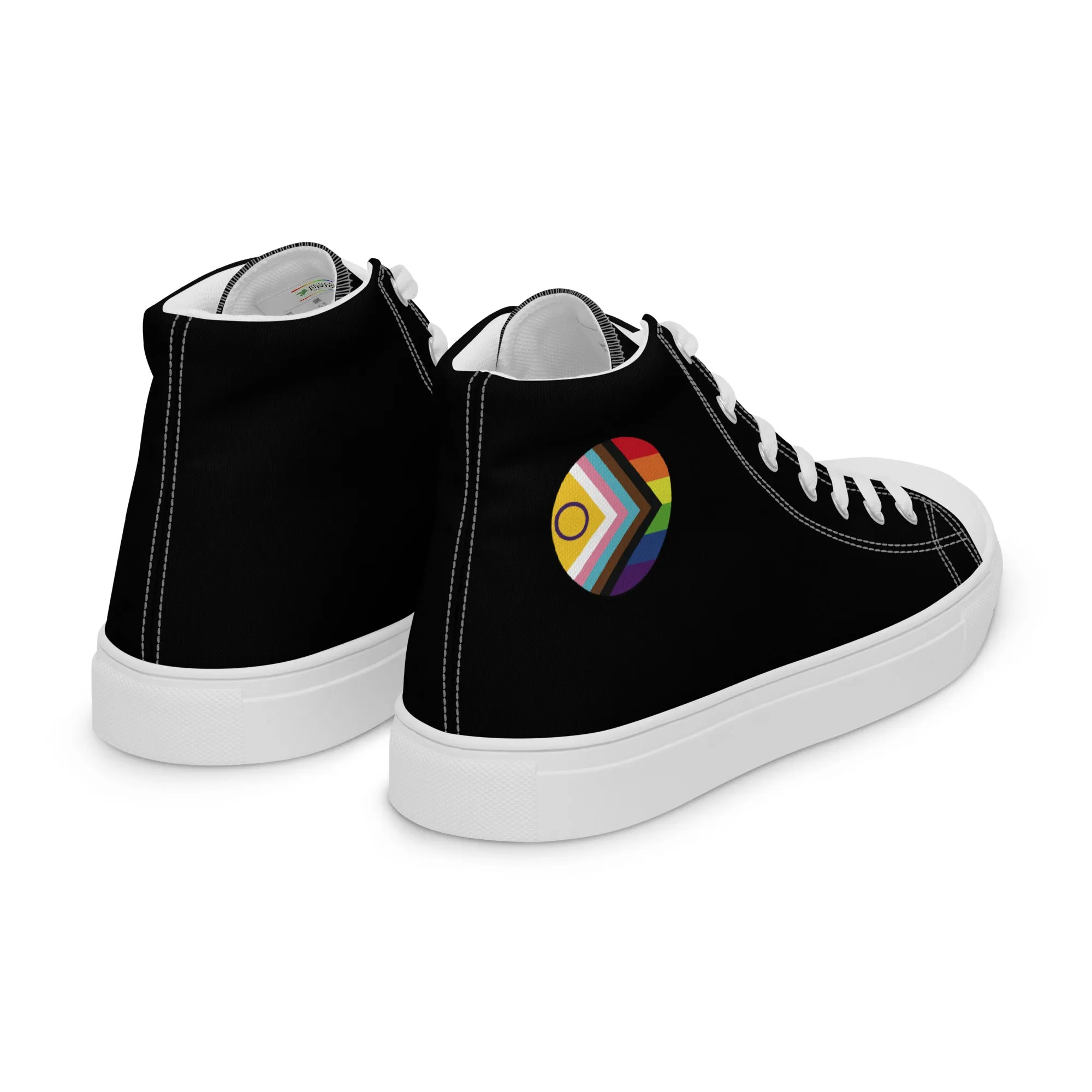 LGBTQ Intersex Progress Pride Men’s High Top Canvas Athletic Shoes