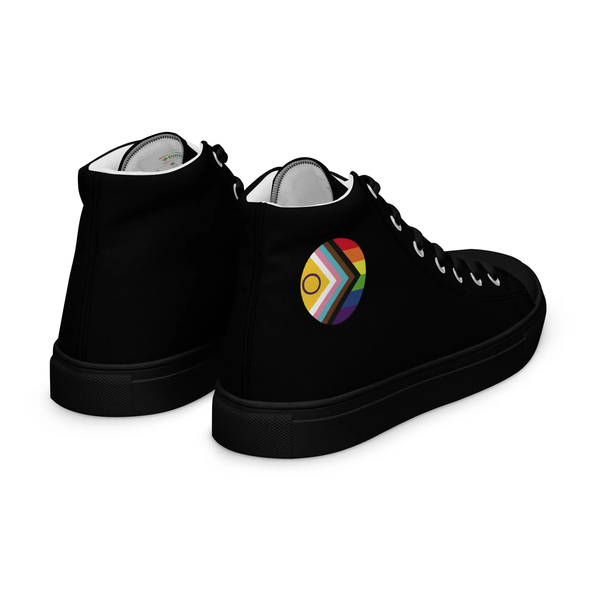 LGBTQ Intersex Progress Pride Men’s High Top Canvas Athletic Shoes