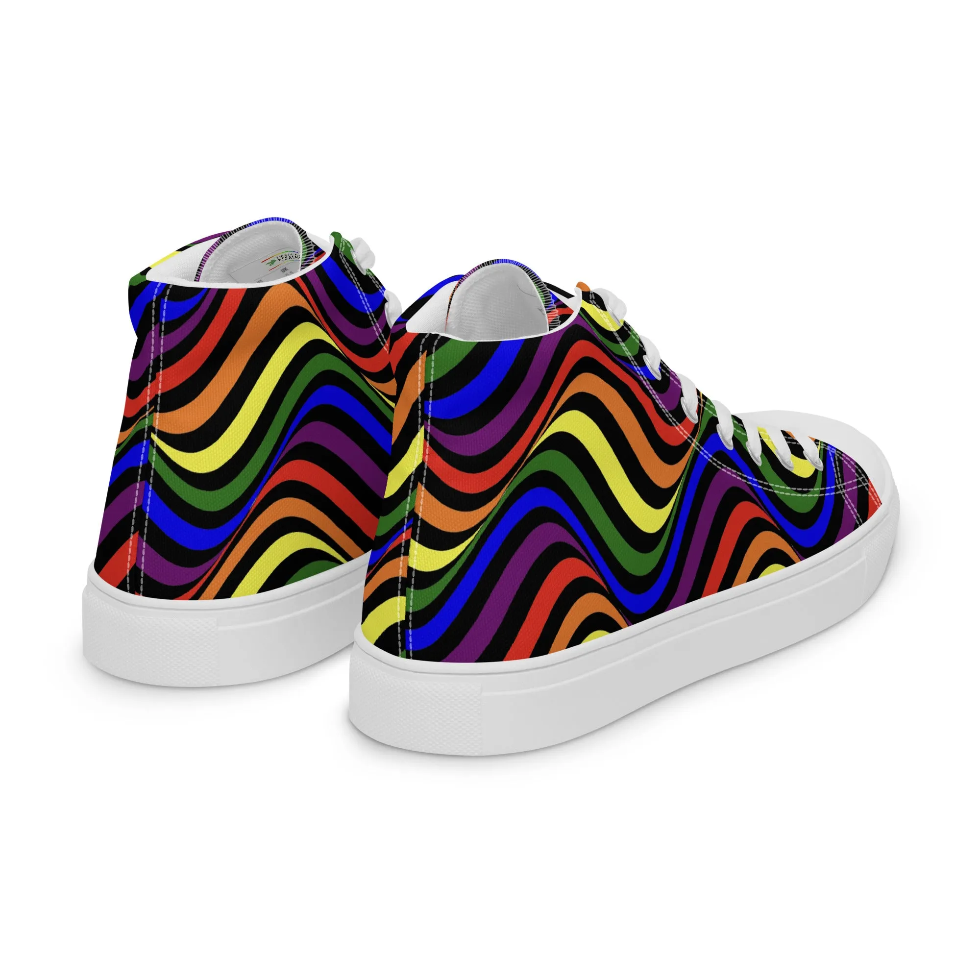 LGBTQ Pride Wavey Men’s High Top Canvas Athletic Shoes