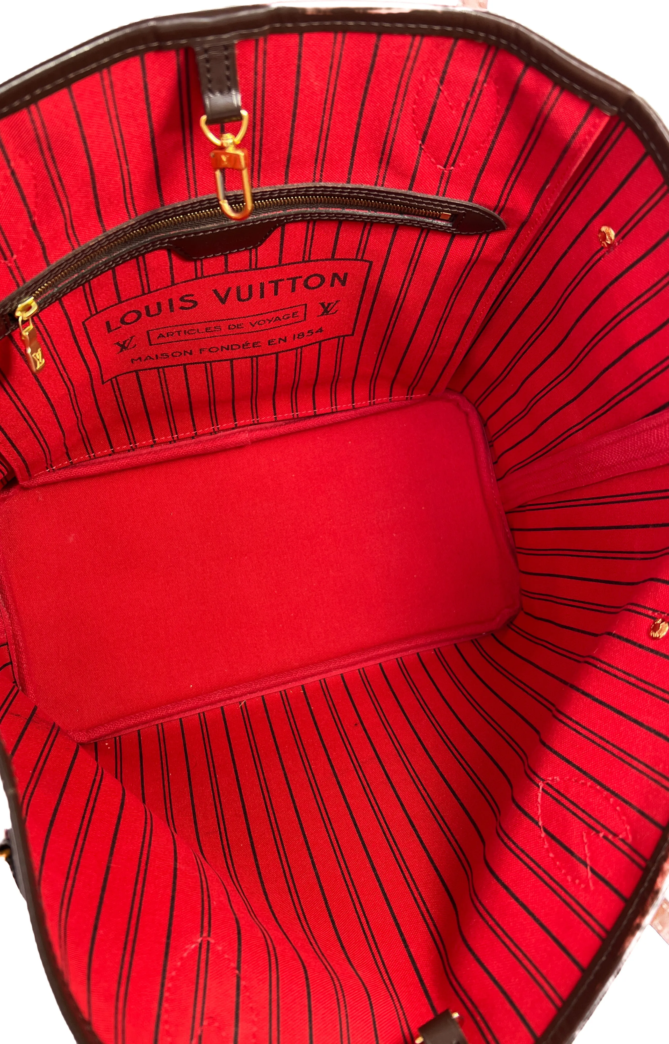 Louis Vuitton damier ebene cherry neverfull MM