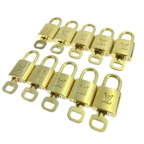 LOUIS VUITTON Padlock & Key Bag Accessories Charm 10 Piece Set Gold 10131