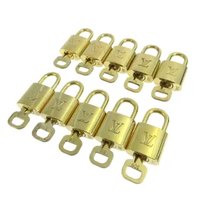 LOUIS VUITTON Padlock & Key Bag Accessories Charm 10 Piece Set Gold 10152