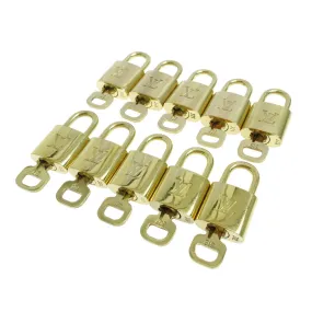 LOUIS VUITTON Padlock & Key Bag Accessories Charm 10 Piece Set Gold 34868