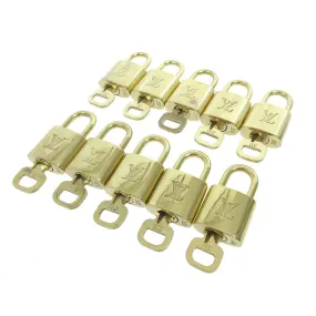 LOUIS VUITTON Padlock & Key Bag Accessories Charm 10 Piece Set Gold 37380