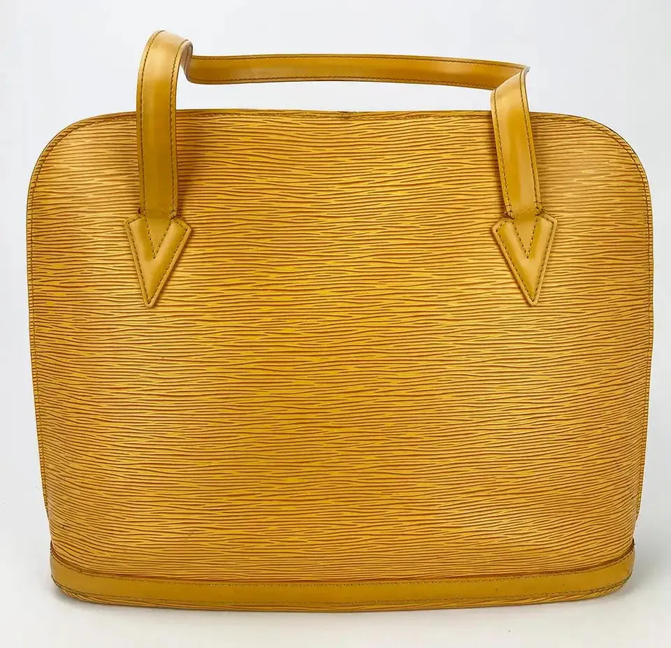 Louis Vuitton Yellow Epi Lussac Tote and Pochette