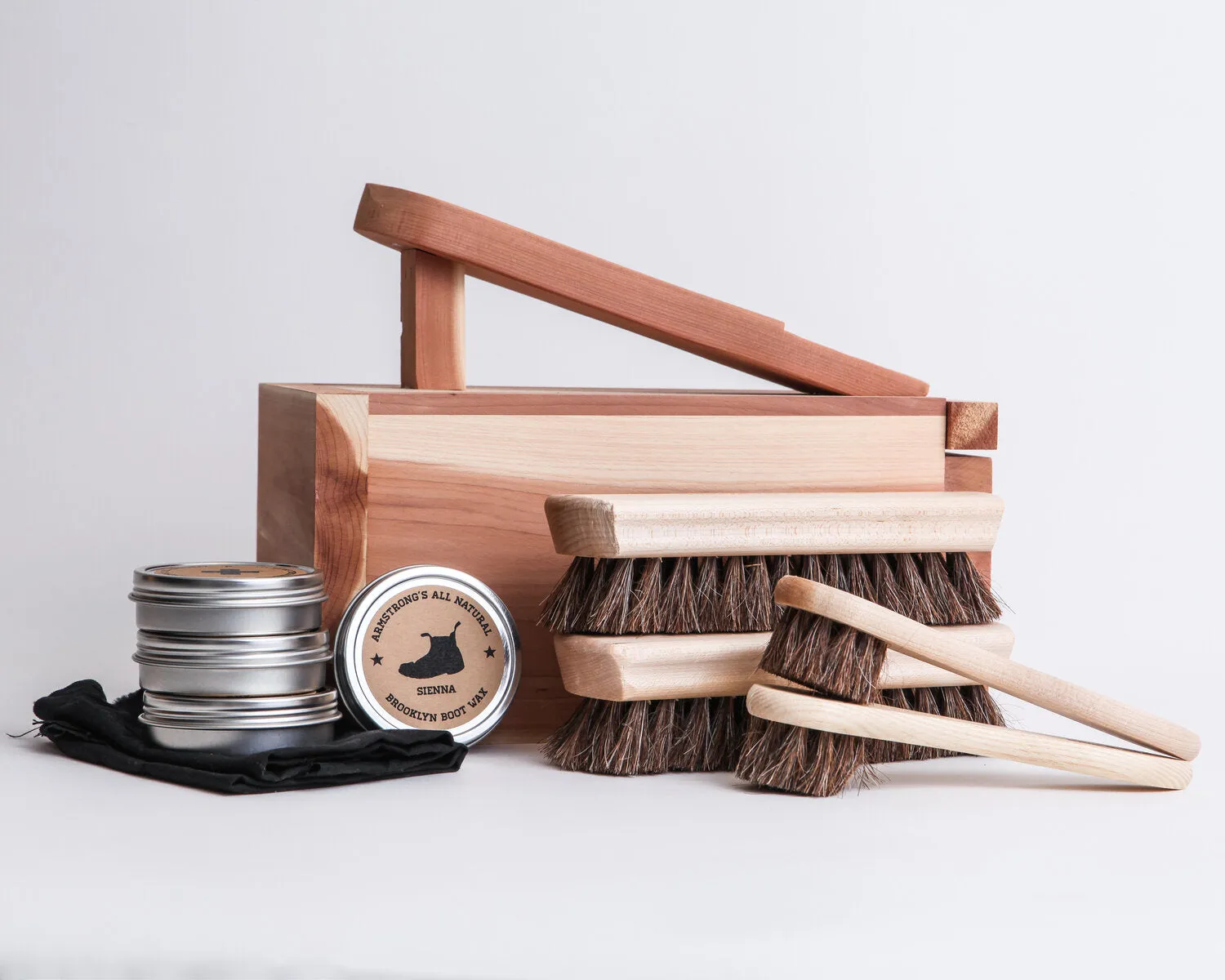 Luxury Shoe Shine Box: Sustainable, All-Natural Shoe Care Kit