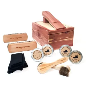 Luxury Shoe Shine Box: Sustainable, All-Natural Shoe Care Kit