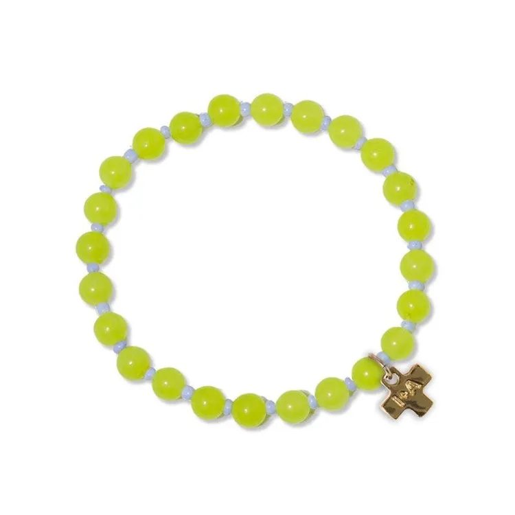 Mabel Bead Stretch Bracelet - Yellow