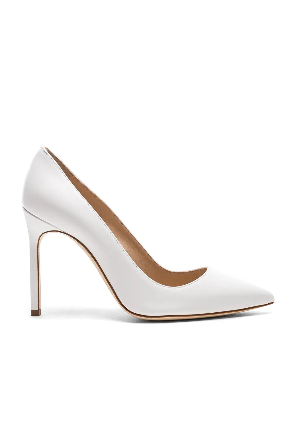 Manolo Blahnik Leather BB 105s Shoes, White Leather